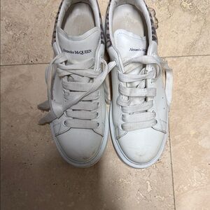Alexander McQueen White and animal print on back Sneakers- original